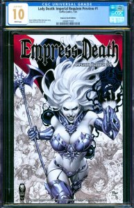 Lady Death Imperial Requiem Preview #1 Empress Death Edition Coffin 2024 CGC 10