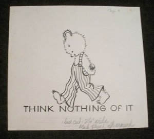 CHRISTMAS Think Nothing of It Teddy Bear 5.75x5.25 Greeting Card Art #6637