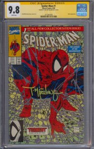 SPIDER-MAN #1 CGC 9.8 LIZARD SS SIGNED TODD MCFARLANE WHITE PAGES 7004