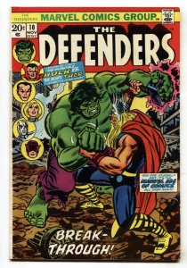 Defenders #10 1972-Thor vs. Hulk- Marvel comic book FN