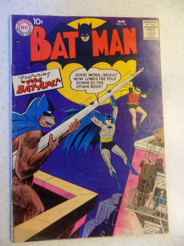 BATMAN # 114 DC DETECTIVE BAT-APE ACTION ADVENTURE SOLID BOOK 