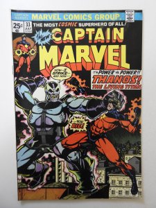 Captain Marvel #33 (1974) FR/GD Condition MVS cut out