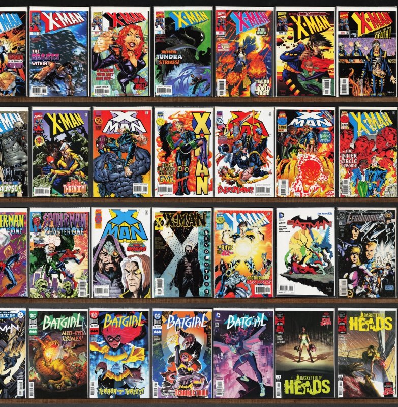 Huge Lot 140+ Comics with X-Man, Aquaman, Batman & More!