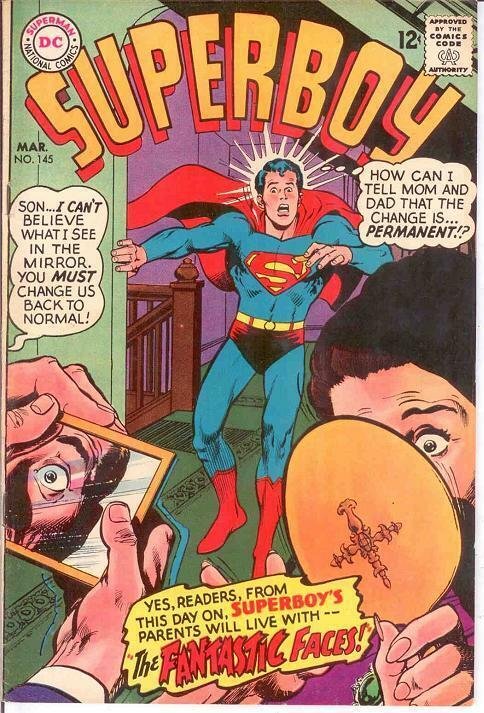 SUPERBOY 145 FINE NEAL ADAMS COVER    March 1968 COMICS BOOK