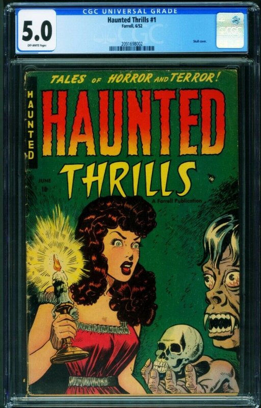 Haunted Thrills #1 CGC 5.0 1952-Pre-code Horror-Cross dressing-Vampires 20916...
