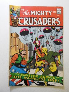 The Mighty Crusaders #5 (1966) VG- Condition moisture stain