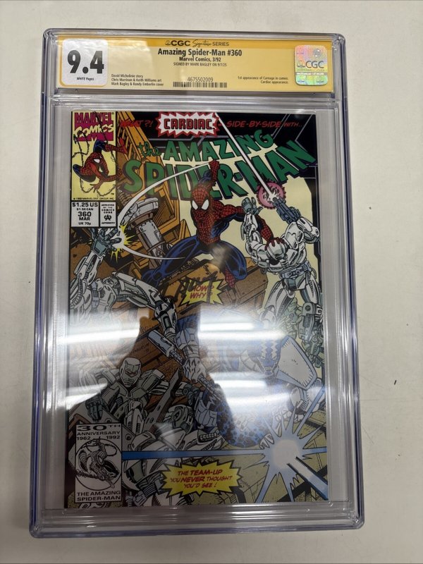 Amazing Spider-Man (1992) # 360 (CGC 9.4 SS) Signed Mark Bagley