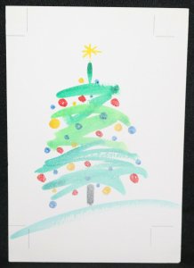 Tree in Quick Brushes Christmas Greeting Card Painted art by Bob Pantelone