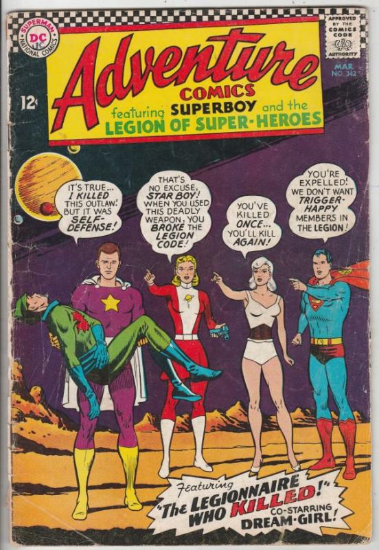 Adventure Comics #342 (Mar-66) GD/VG Affordable-Grade Legion of Super-Heroes ...