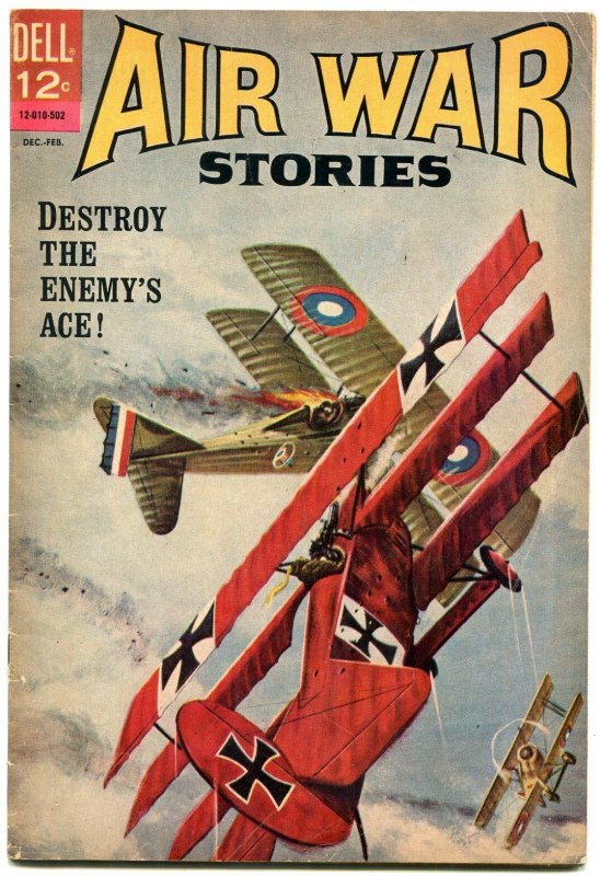 AIR WAR STORIES #2 GLANZMAN WW I TRI-PLANE COVER 1965 VG/FN 