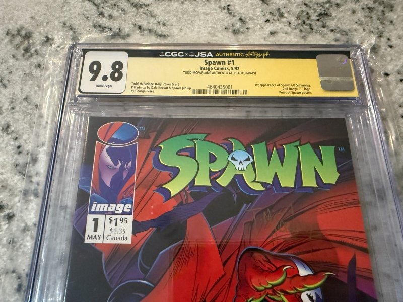Spawn # 1 CGC / JSA Graded 9.8 Image Comic Book SIGNED Todd McFarlane JH19