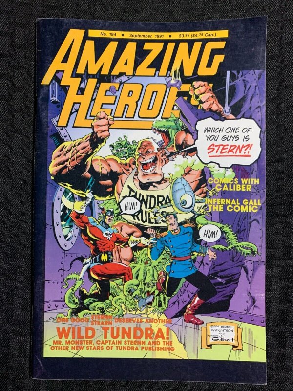 1991 AMAZING HEROES Magazine #194 FN+ 6.5 Wrightson Cover / Tundra & Caliber