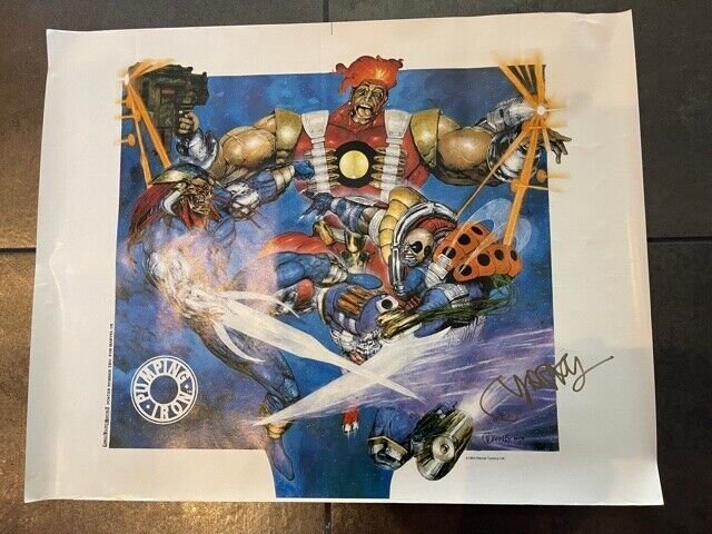 1993 Comics Value Monthly Poster #2 Marvel UK Pumping Iron Autographed Very Fine