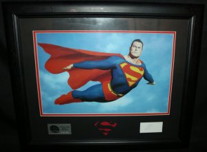 Superman Signature Print Series Framed with Alex Ross Autographed Index Card