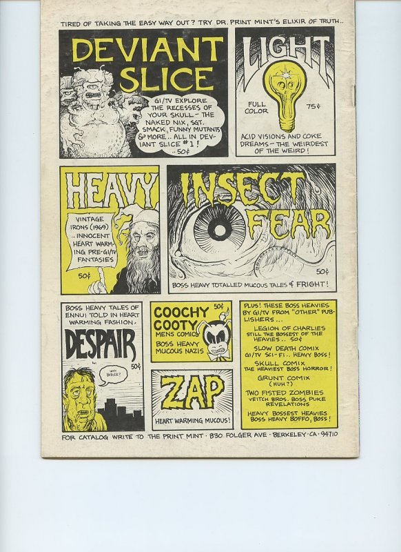 DEVIANT SLICE FUNNIES #2 / Only Printing / 1973 / 36 pages / The Print Mint