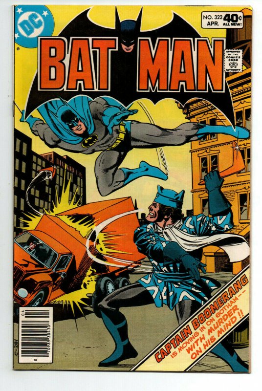 Batman #322 newsstand - Captain Boomerang - 1980 - (-VF) 