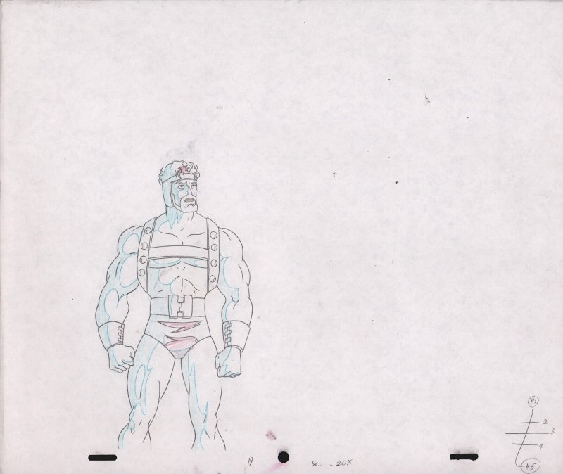 Production Cel from Fantastic Four '94 -COA & Roughs of Iron Man, Herc, She-Hulk