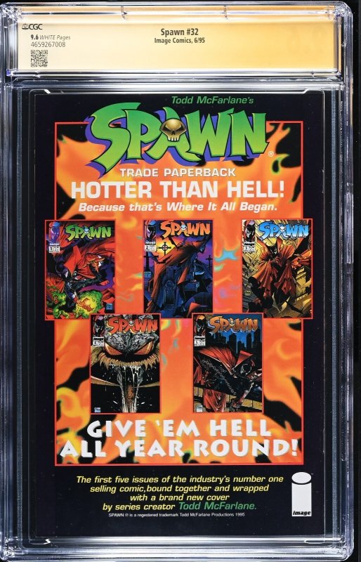 Spawn (1995) # 32 (CGC 9.6 SS) Signed Greg Capullo * Image Comics