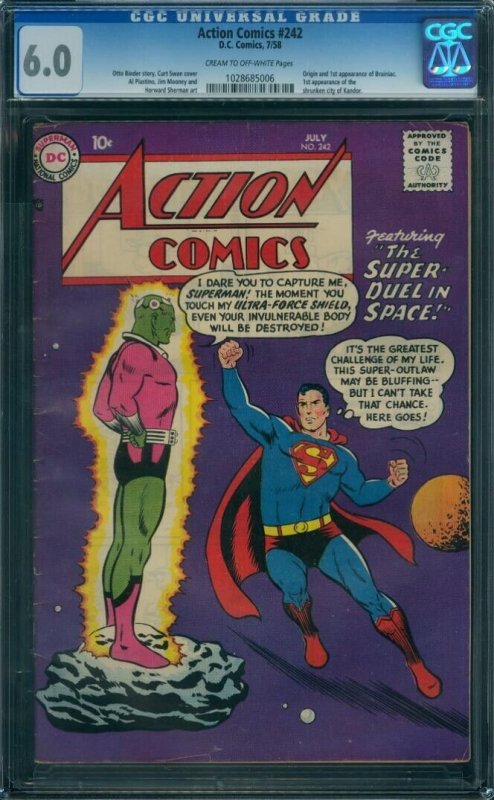 Action Comics 242 CGC 6.0  1st Brainiac