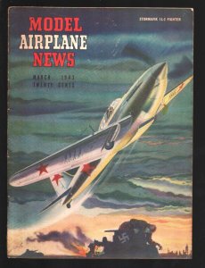 Model Airplane News 3/1943-Stormavik IL-2 Fighter cover pulp cover-Aviation s...