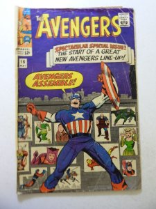 The Avengers #16 (1965) GD/VG Condition tracing indentations fc