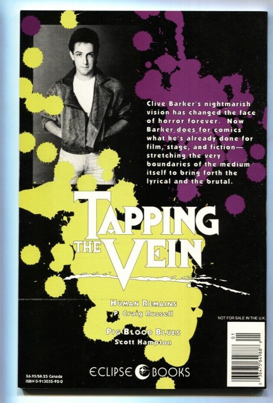 Tapping the Vein # 1989 Eclipse Clive Barker comic book NM-