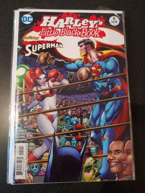 HARLEY'S LITTLE BLACK BOOK #5~CLASSIC SUPERMAN BOXING RING~NEAL ADAMS ART~QUINN