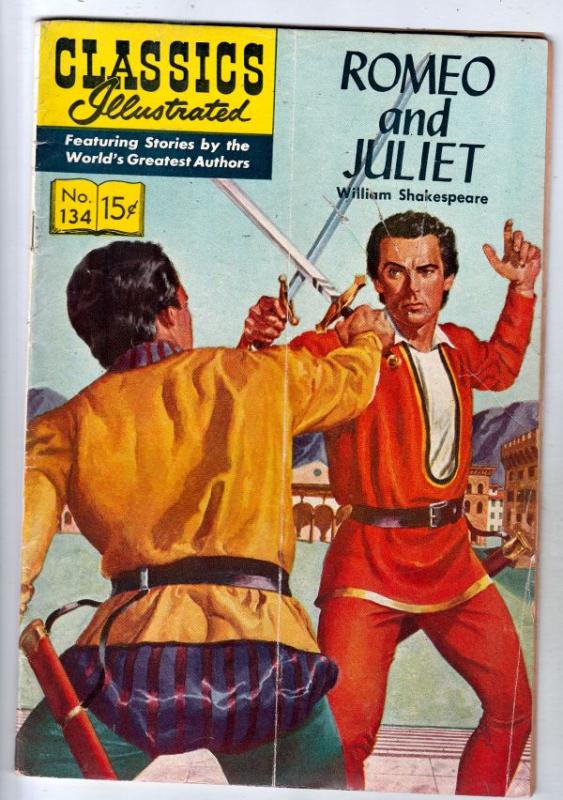 Classics Illustrated #134 (Sep-56) VG- Affordable-Grade Romeo and Juliet