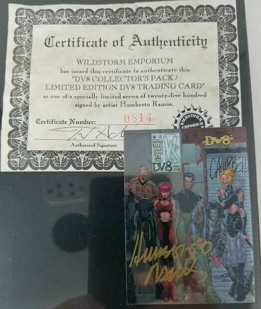 Rare Sealed DV8 COLLECTORS PACK w/Limited Edition Signed Card WILDSTORM EMPORIUM