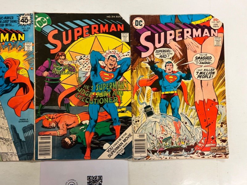 3 Superman DC Comic Books # 307 314 335 Batman Flash Wonder Woman 68 JS68
