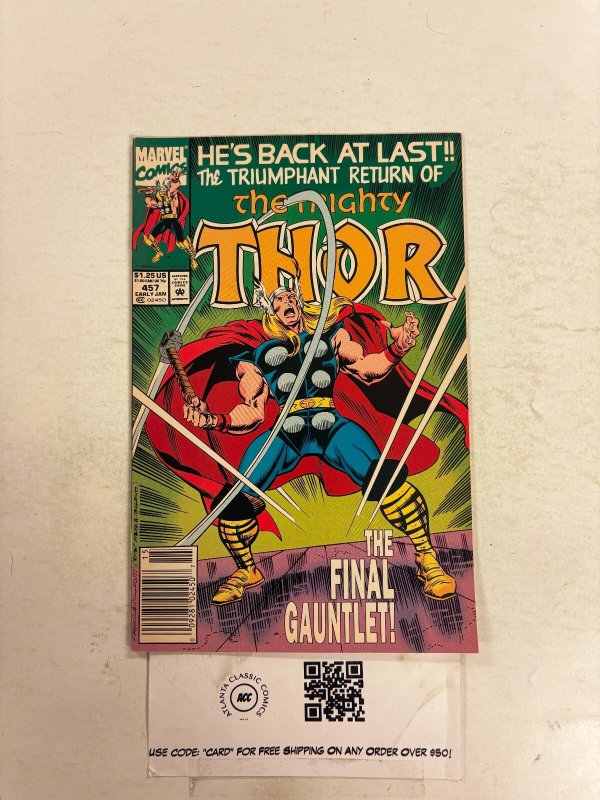 Thor #457 NM Marvel Comic Books Avengers Sif Odin Loki Enchantress 22 HH108