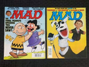 2000 MAD MAGAZINE #393 & 394 FN+/FVF Alfred E Neuman / Peanuts LOT of 2
