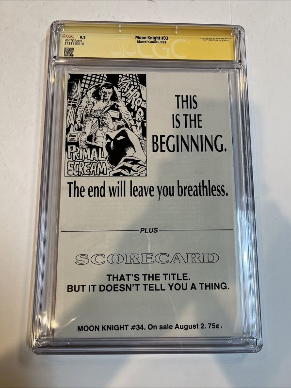 Moon Knight (1983) # 33 (CGC 9.2 SS WP) | Signed Sienkiewicz
