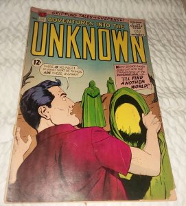 ADVENTURES INTO THE UNKNOWN #141 silver age 1963 ACG horror scifi comics movie