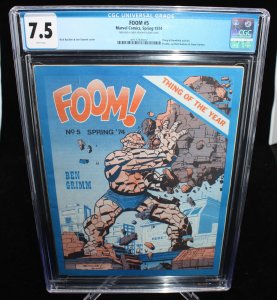 FOOM #5 (CGC 7.5) White Pages - Buckler & Sinnott Cover - 1974