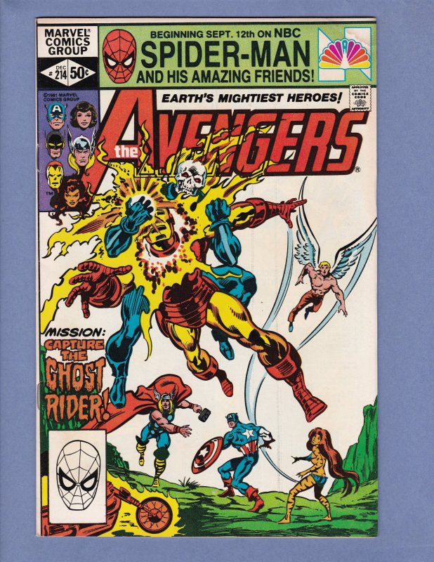 Avengers #214 FN Ghost Rider Marvel 1981