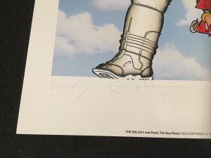 THE BIG GUY AND RUSTY THE BOY ROBOT Poster Signed by Geof Darrow, Frank Miller