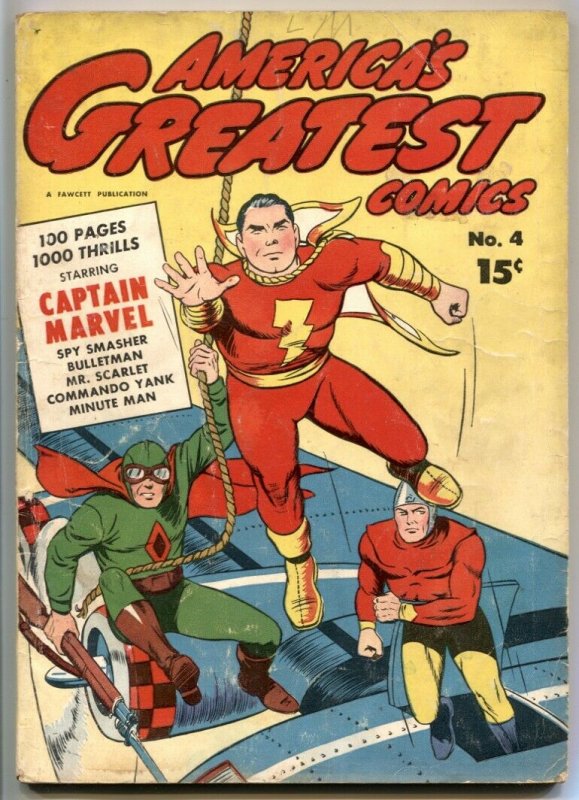 America's Greatest Comics #4 1943- Captain Marvel- Spy Smasher VG+