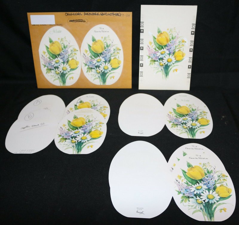 Various Flowers - Yellow Tulips 'Favorite' - Easter Greeting Card Painted Art