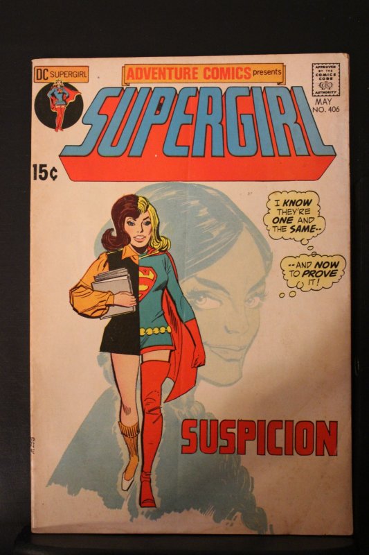 Adventure Comics #406 (1971) Mid-Grade FN, New Supegirl key Wow!