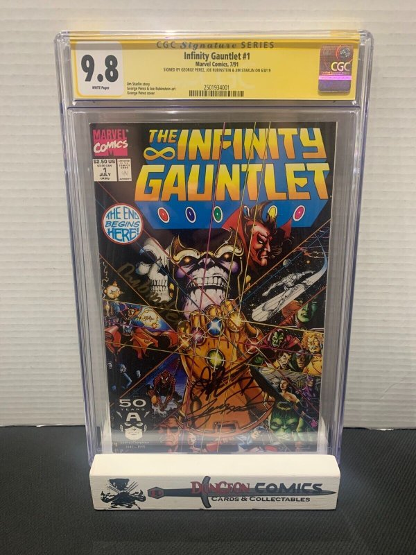 Infinity Gauntlet # 1 Cover A CGC 9.8 1991 SS Perez Starlin & Rubinstein [GC40]