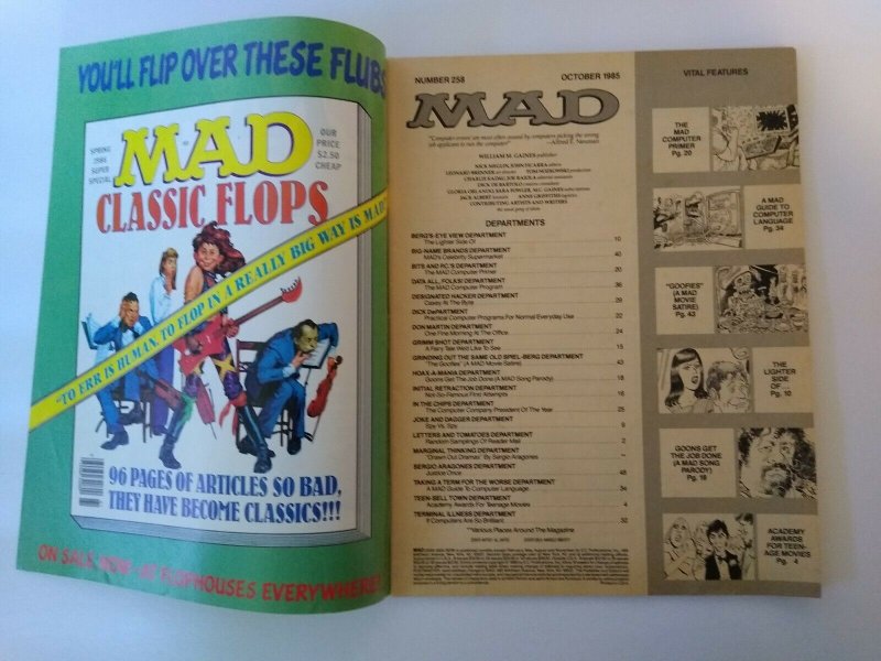 MAD Magazine Oct 1985 # 258 Goonies Movie Spoof And Cyndi Lauper Song Parody