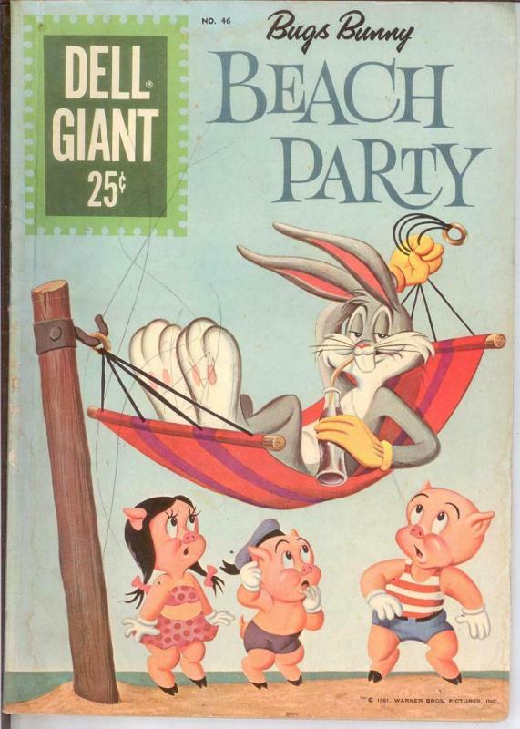 DELL GIANT 46 G-VG BUGS BUNNY BEACH PARTY COMICS BOOK