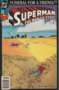 Superman: The Man of Steel #21 Newsstand Edition (1993)