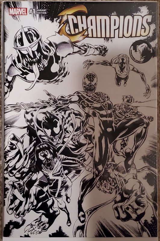 Champions #1 Color wash Venom Sketch Variant