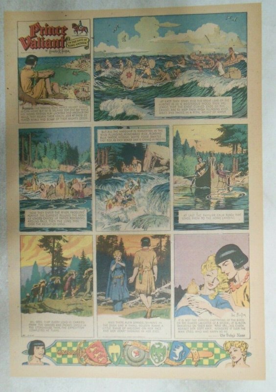 Prince Valiant Sunday Page by Hal Foster from 12/21/1947 Tabloid Page Size !