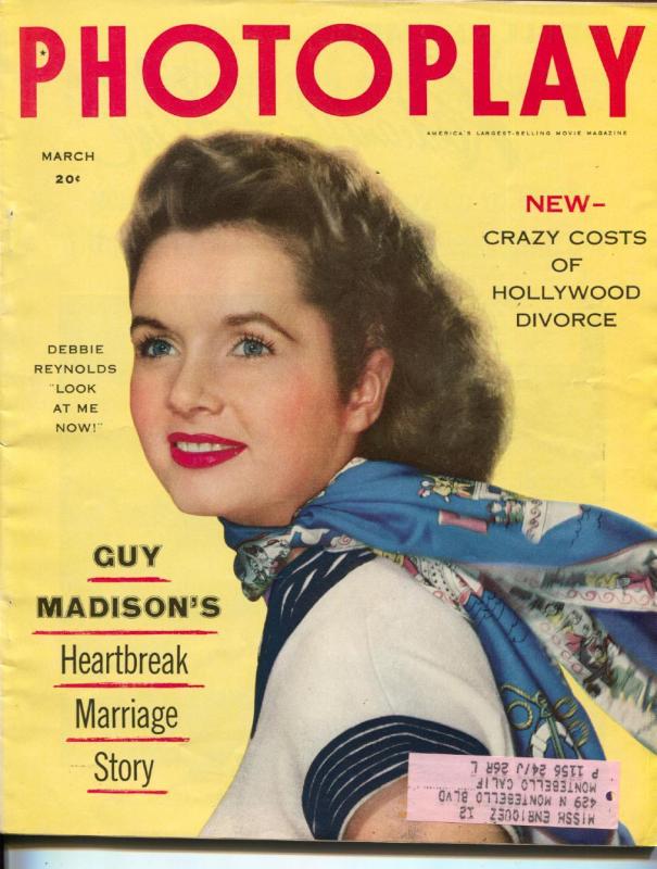 Photoplay-Debbie Reynolds-Marilyn Monroe-Terry Moore-Richard Burton-Mar-1954