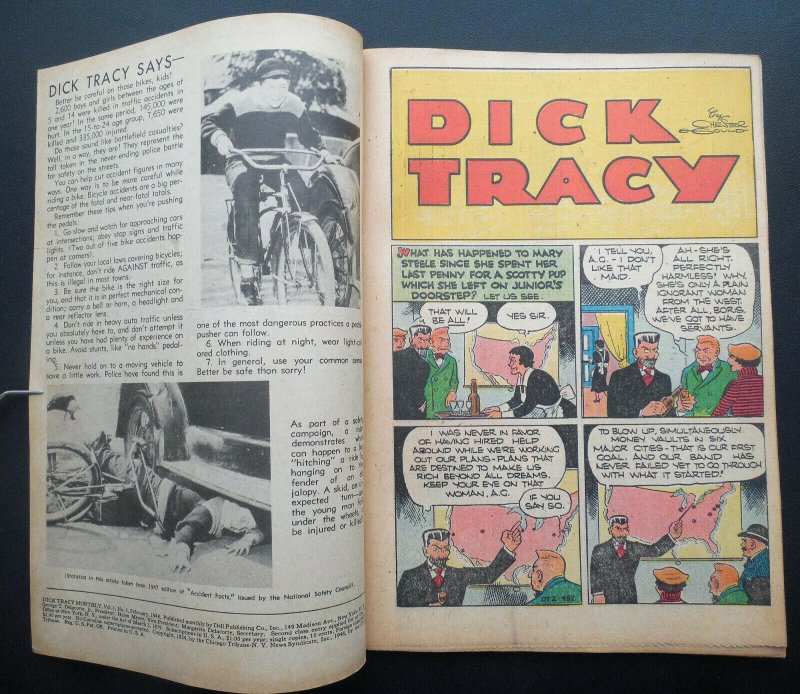 DICK TRACY MONTHLY #2 VG/FN  - VERY VIOLENT - VERY SCARCE ISSUE - 1948