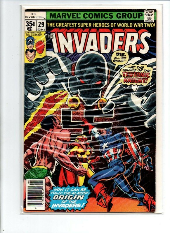 The Invaders #29 newsstand - Captain America - Teutonic Knight - 1978 - VF