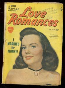 LOVE ROMANCES #10 1950-PHOTO COVER WANDA HENDRIX-ATLAS G/VG